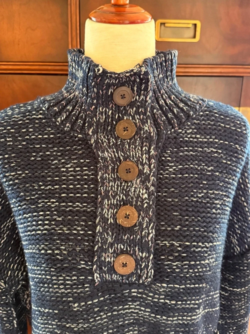 Anthropologie Pilcro Marled Henley Sweater Small